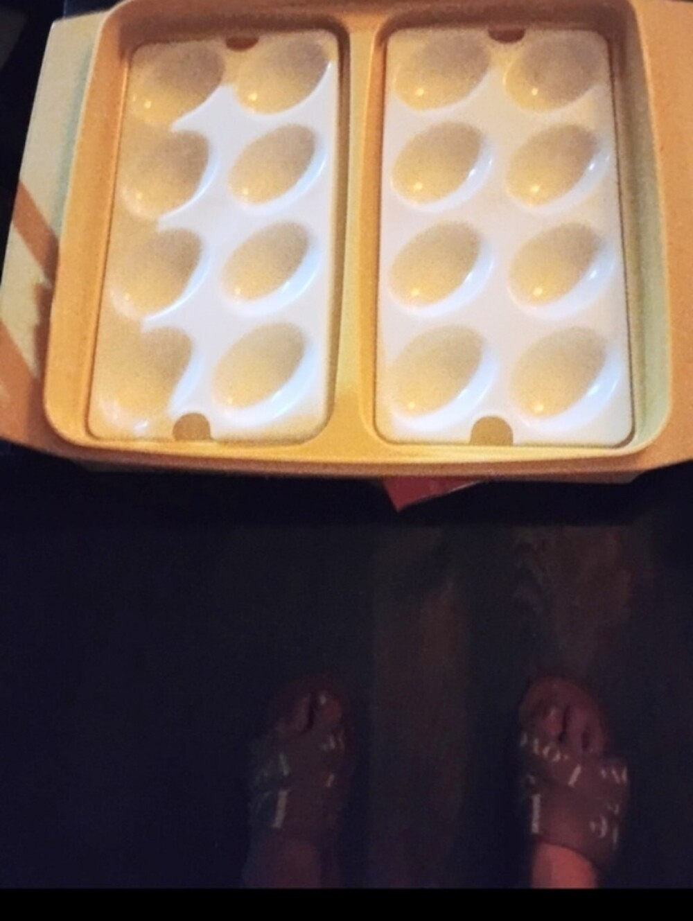 Vintage deviled eggs carrier w/ removable trays 2 store other food by Tupperware